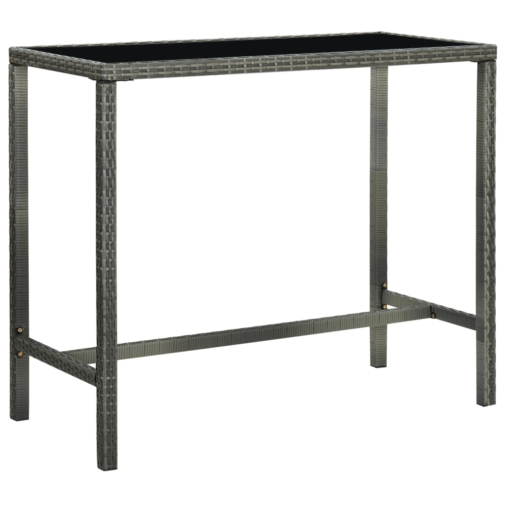 5 Piece Garden Bar Set with Cushions Poly Rattan Grey