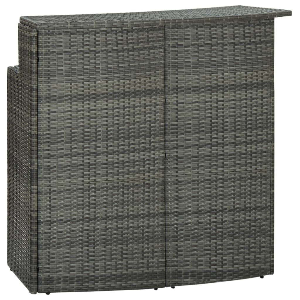 5 Piece Garden Bar Set with Cushions Poly Rattan Grey