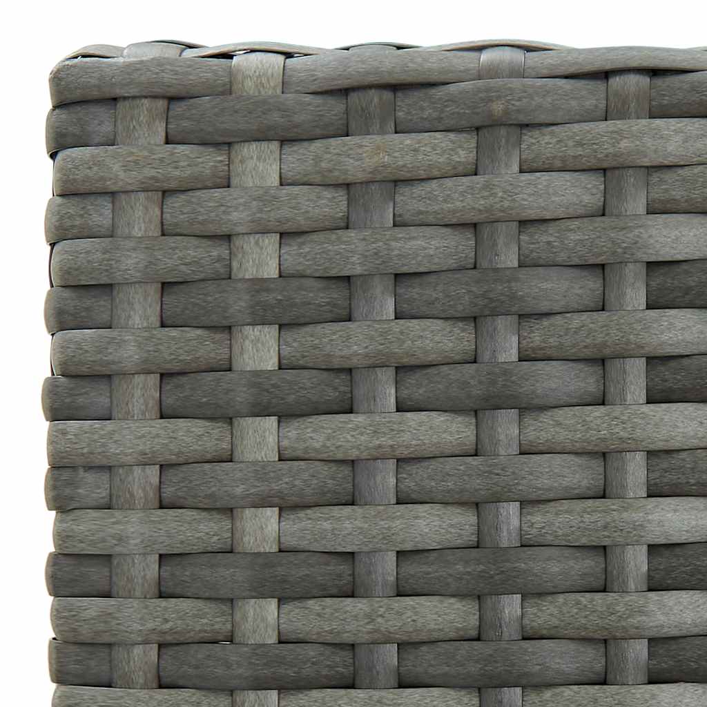 5 Piece Garden Bar Set with Cushions Poly Rattan Grey