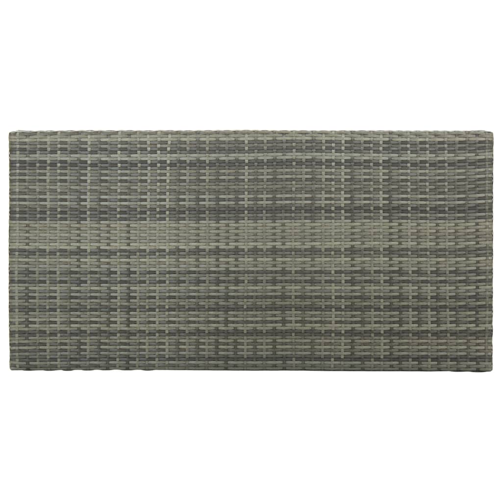 5 Piece Garden Bar Set with Cushions Poly Rattan Grey
