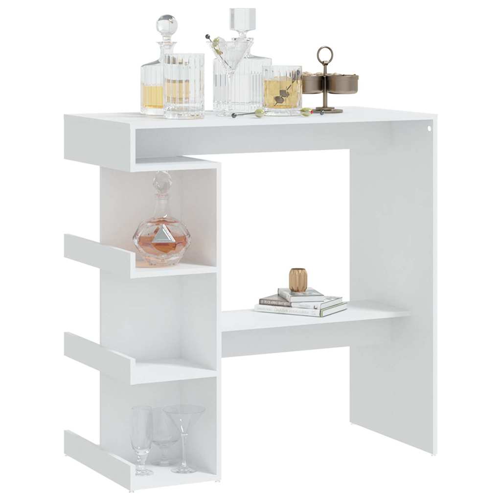 Bar Table with Storage Rack White 100x50x101.5 cm