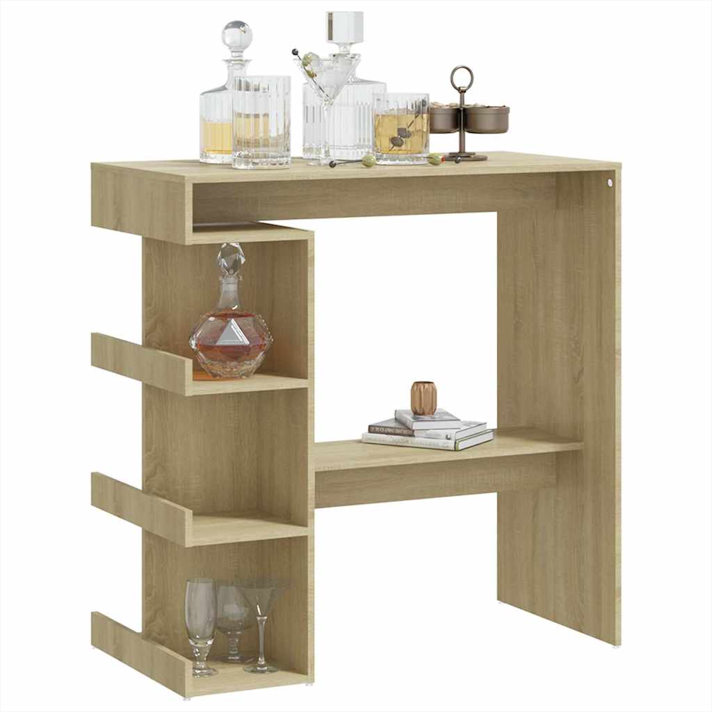 Bar Table with Storage Rack Sonoma Oak 100x50x101.5 cm