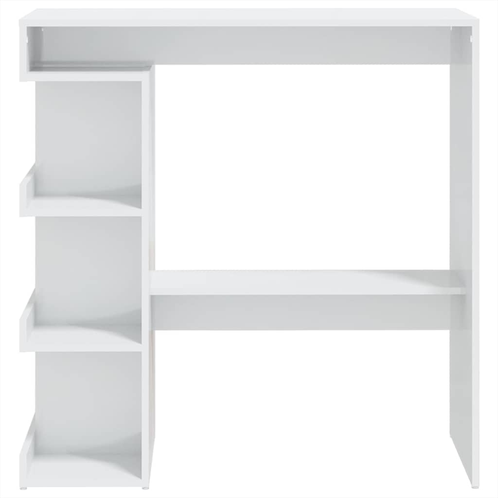 Bar Table with Storage Rack High Gloss White 100x50x101,5 cm
