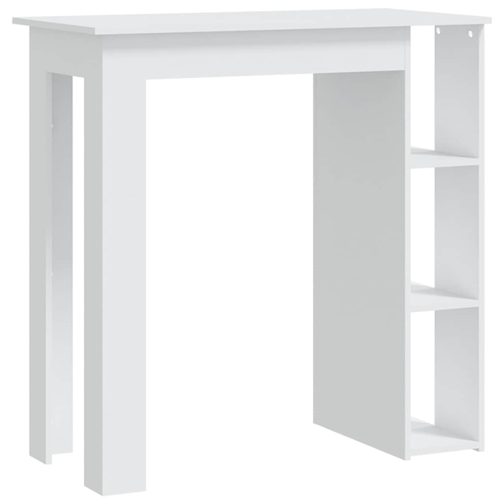 809458 vidaXL Bar Table with Shelf White 102x50x103,5 cm Engineered Wood
