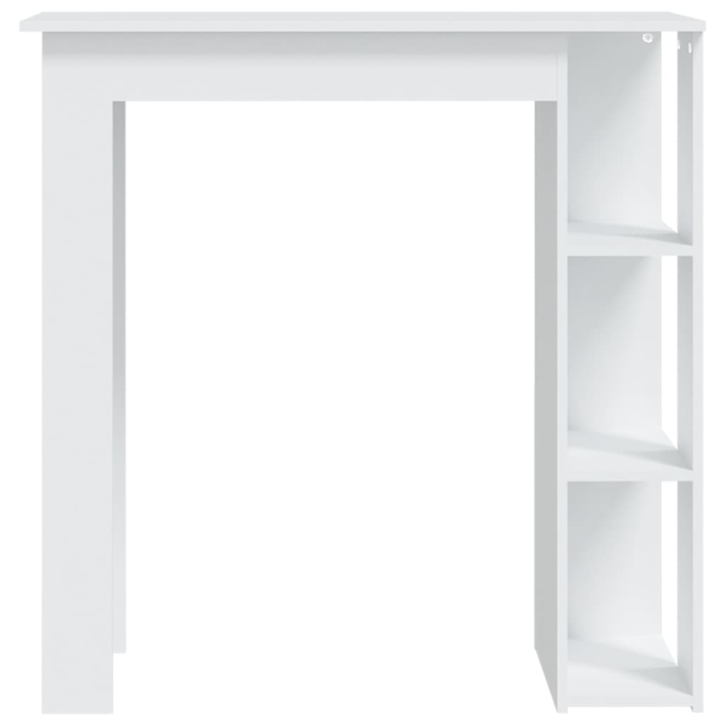 809458 vidaXL Bar Table with Shelf White 102x50x103,5 cm Engineered Wood