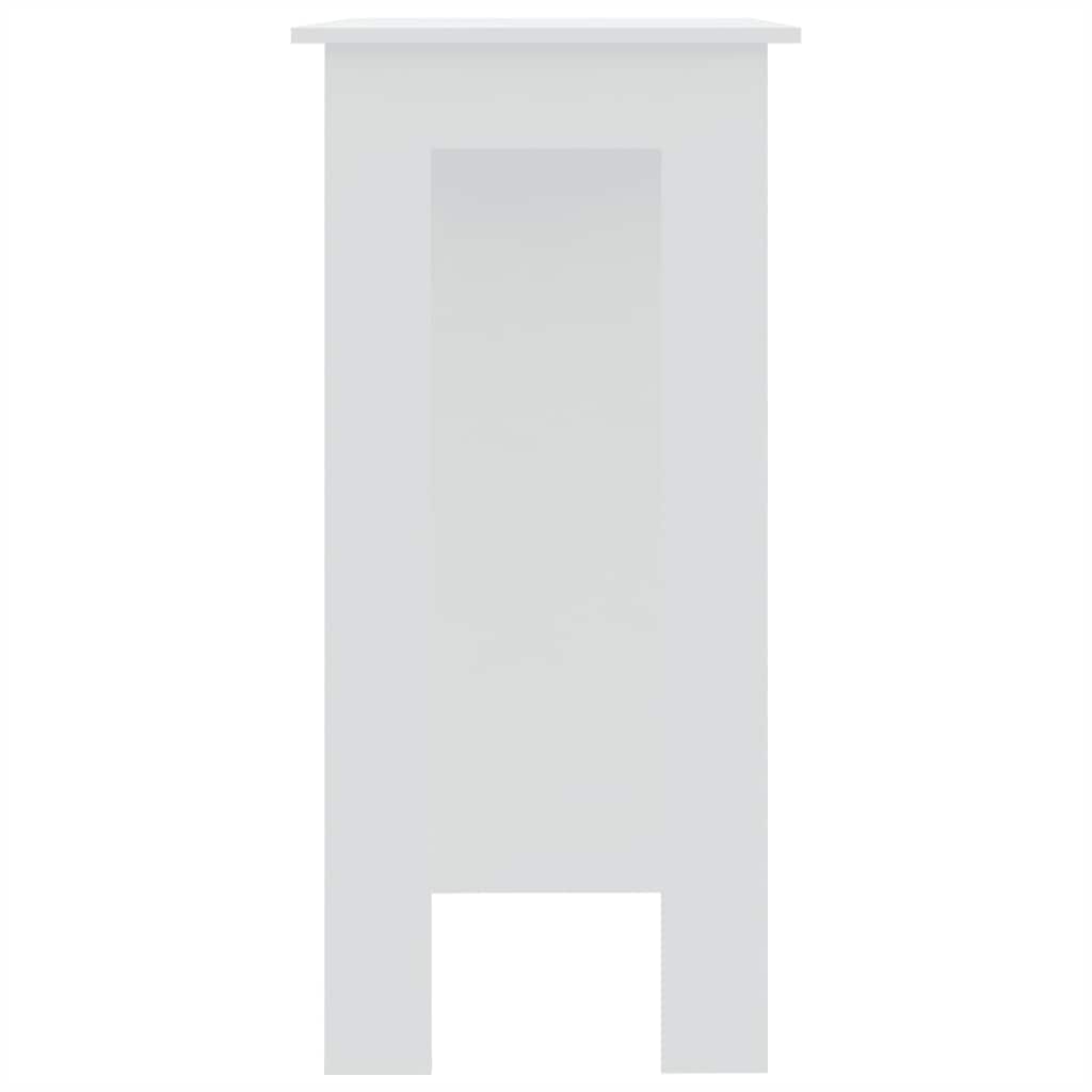 Bar Table with Shelf White 102x50x103.5 cm Engineered Wood
