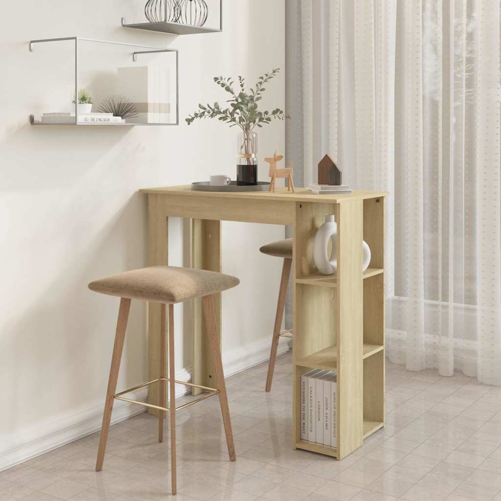 Bar Table with Shelf Sonoma Oak 102x50x103,5 cm Engineered Wood