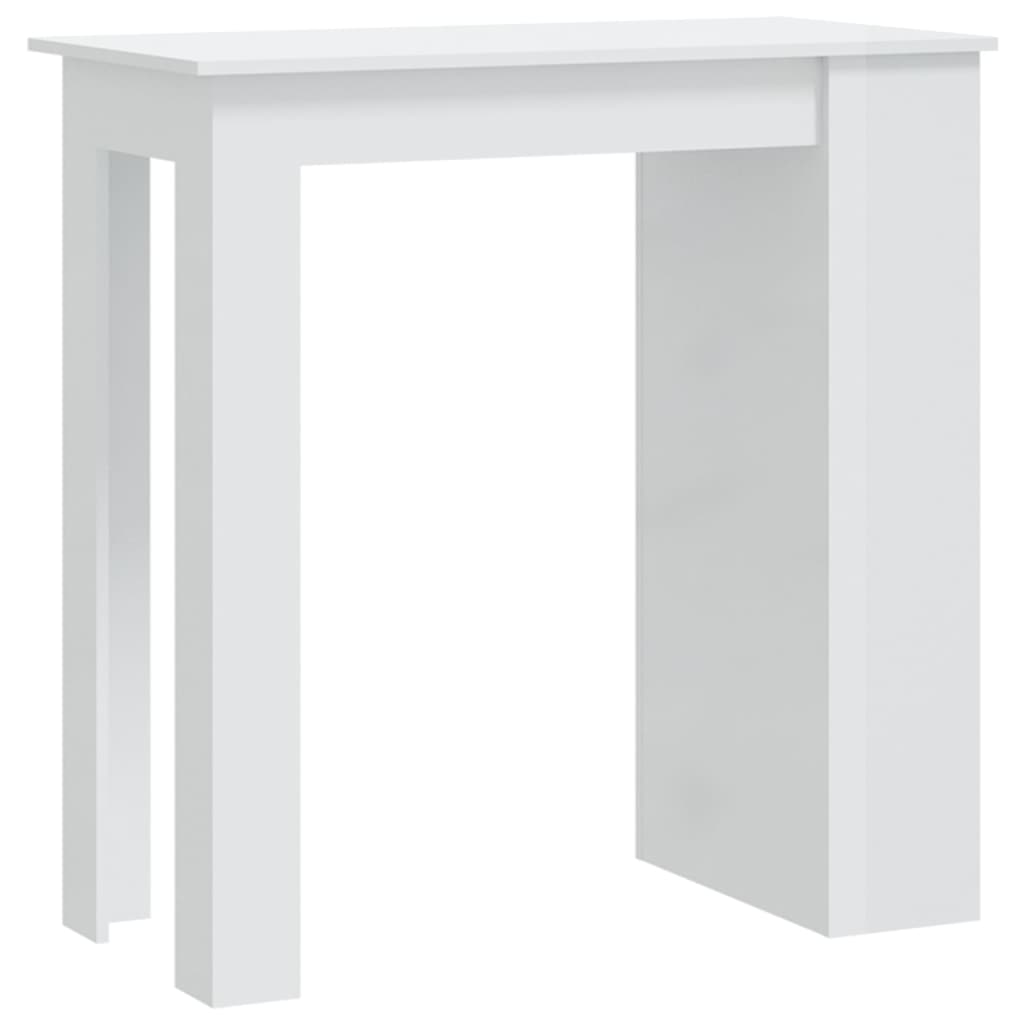 vidaXL Bar Table with Storage Rack High Gloss White 102x50x103.5 cm