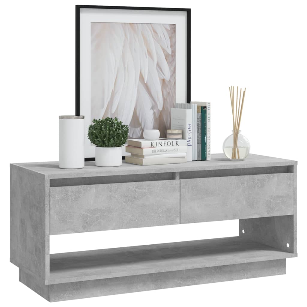 vidaXL TV Cabinet Concrete Grey 102x41x44 cm Engineered Wood