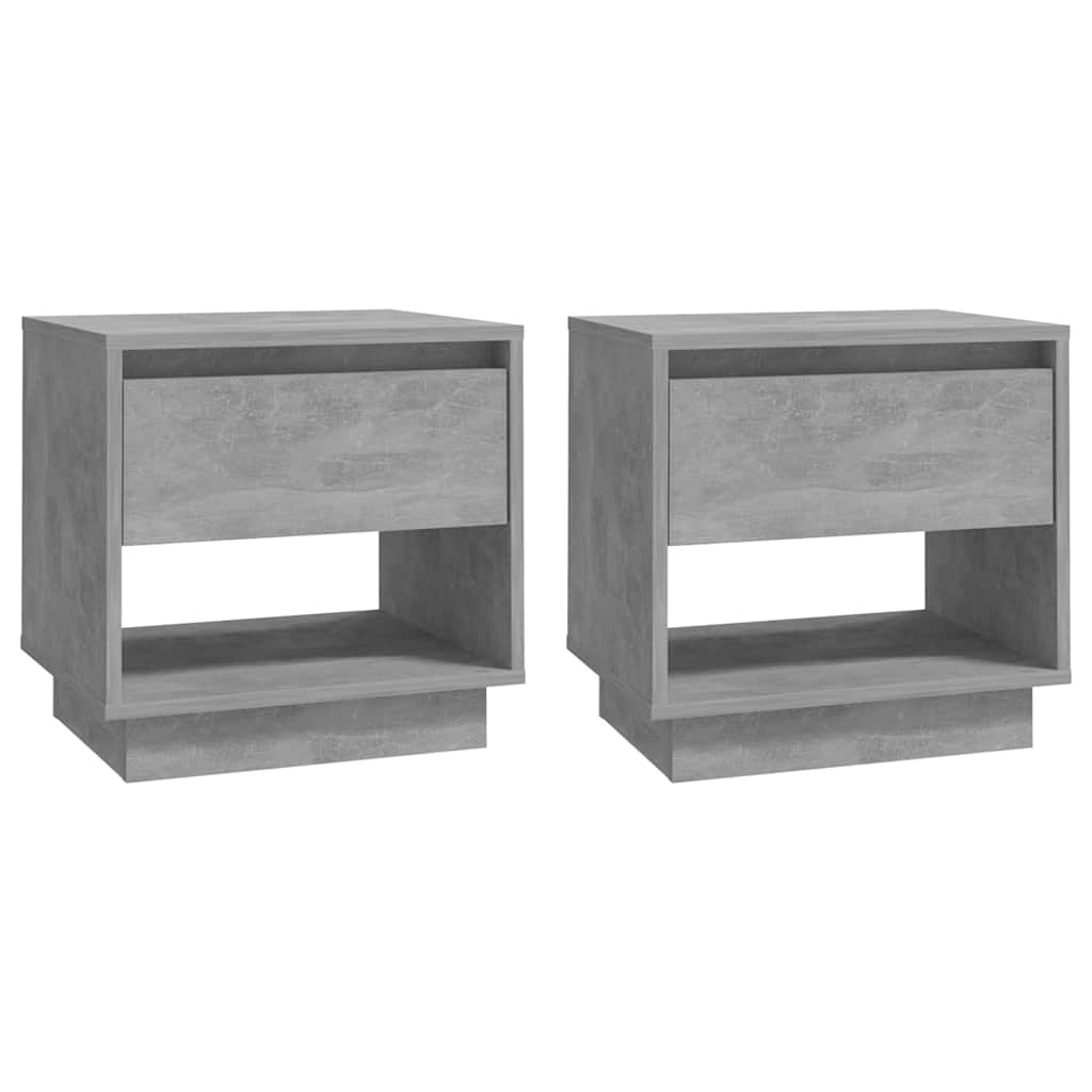 Bedside Cabinets 2 pcs Concrete Grey 45x34x44cm Engineered Wood