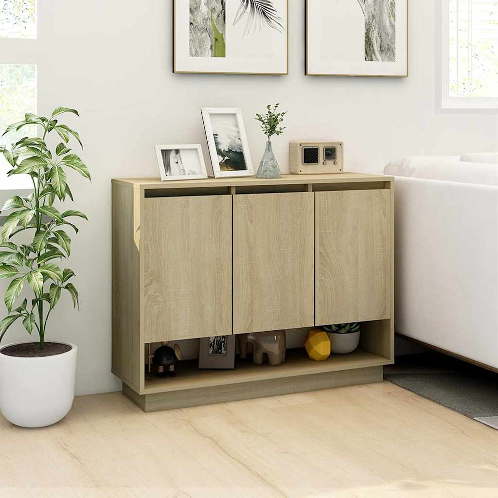 809533 vidaXL Sideboard Sonoma Oak 97x31x75 cm Engineered Wood