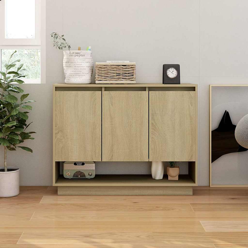 809533 vidaXL Sideboard Sonoma Oak 97x31x75 cm Engineered Wood