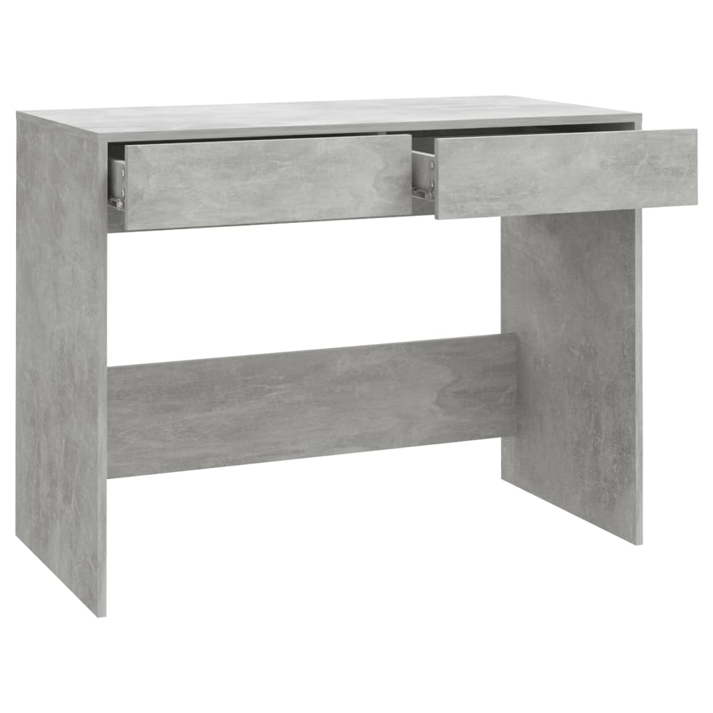 vidaXL Desk Concrete Grey 101x50x76.5 cm Engineered Wood