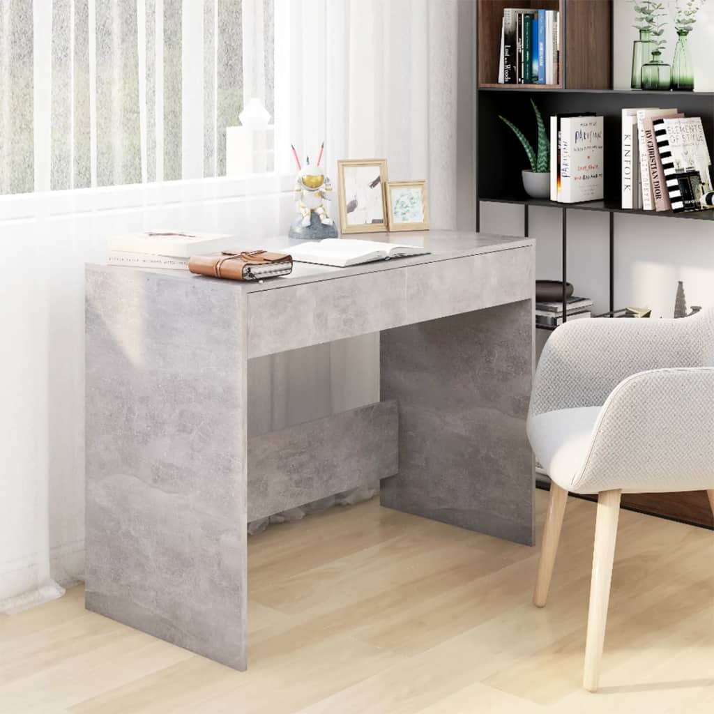 vidaXL Desk Concrete Grey 101x50x76.5 cm Engineered Wood