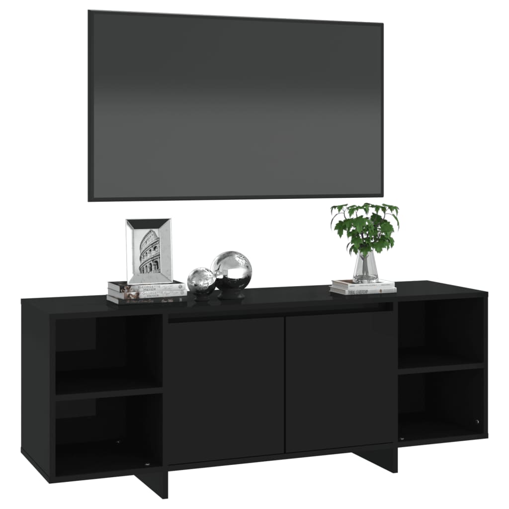 vidaXL TV Cabinet Black 130x35x50 cm Engineered Wood