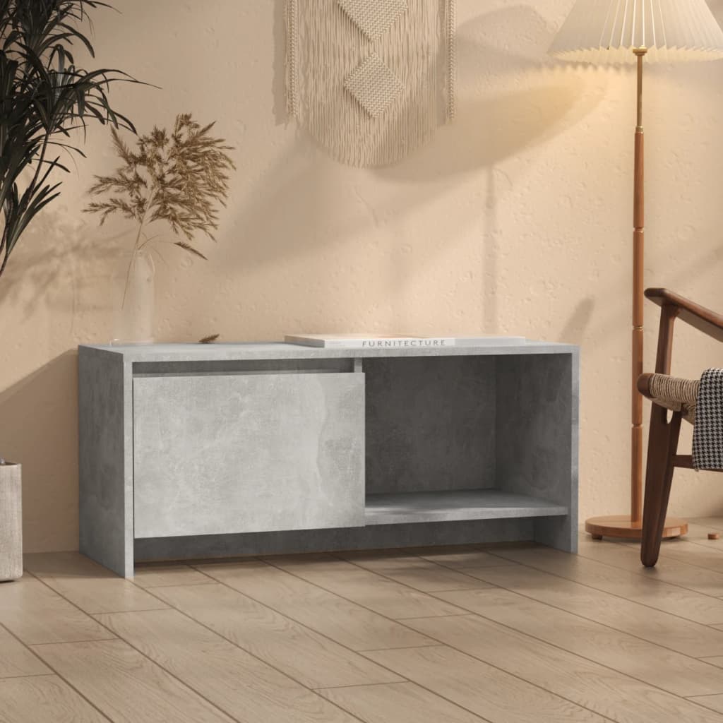 vidaXL TV Cabinet Concrete Grey 90x35x40 cm Engineered Wood