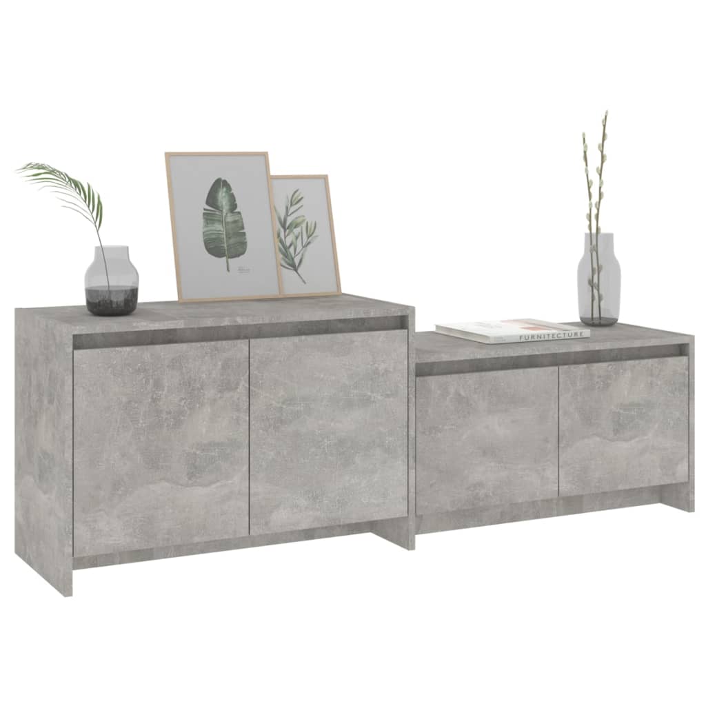 vidaXL TV Cabinet Concrete Grey 146.5x35x50 cm Engineered Wood