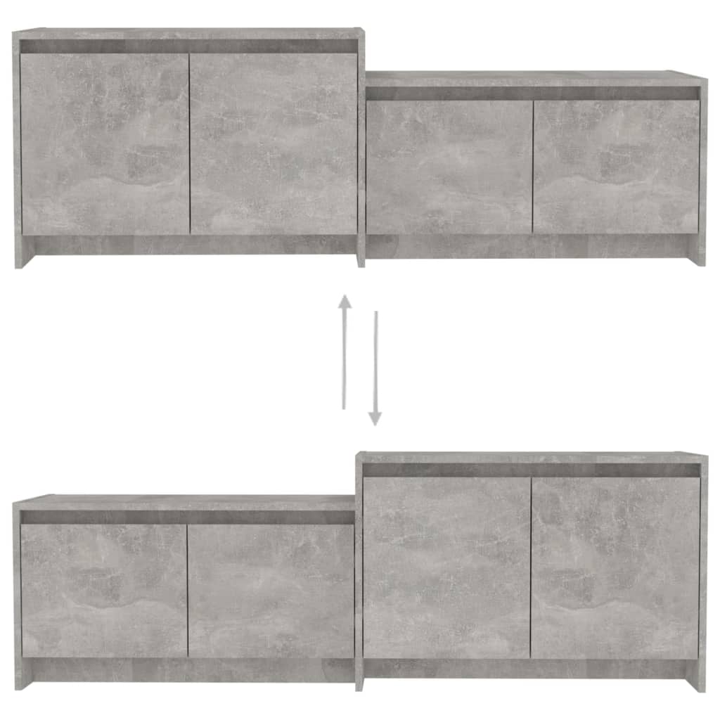 vidaXL TV Cabinet Concrete Grey 146.5x35x50 cm Engineered Wood