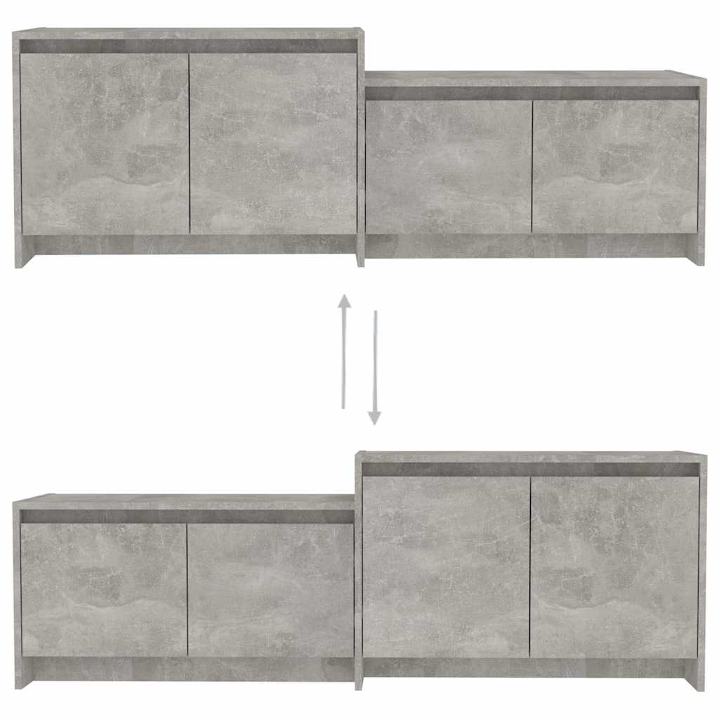 TV Cabinet Concrete Grey 146,5x35x50 cm Engineered Wood