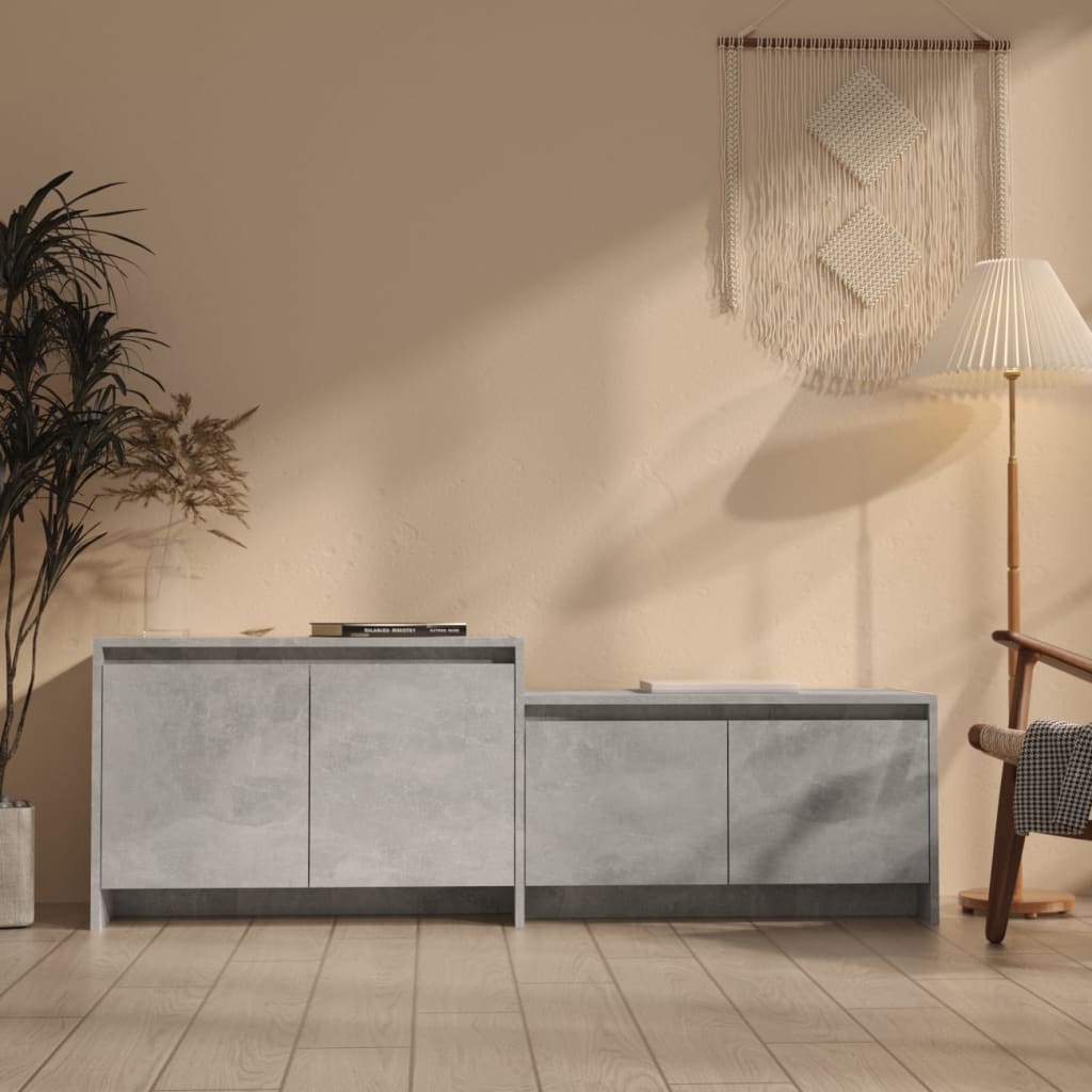 vidaXL TV Cabinet Concrete Grey 146.5x35x50 cm Engineered Wood