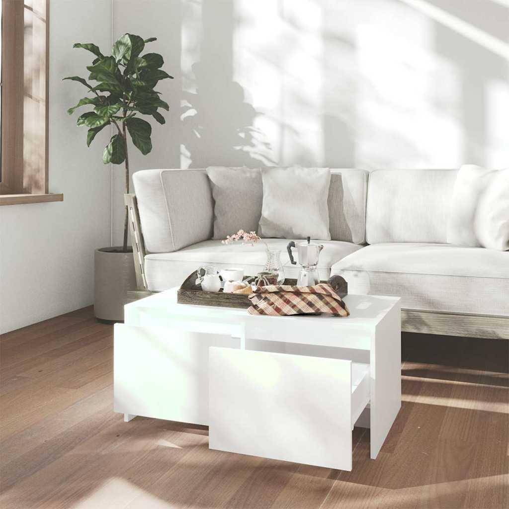 809818 vidaXL Coffee Table White 90x50x41,5 cm Engineered Wood