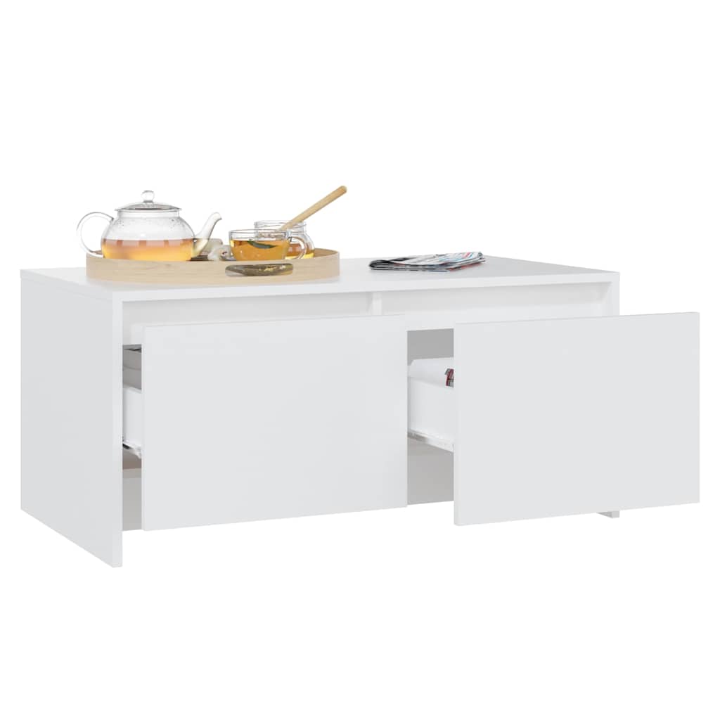 809818 vidaXL Coffee Table White 90x50x41,5 cm Engineered Wood
