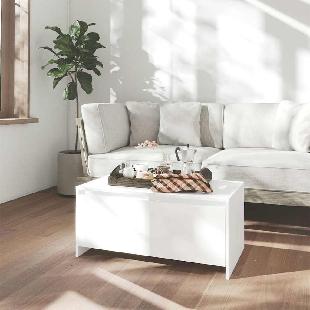 809818 vidaXL Coffee Table White 90x50x41,5 cm Engineered Wood