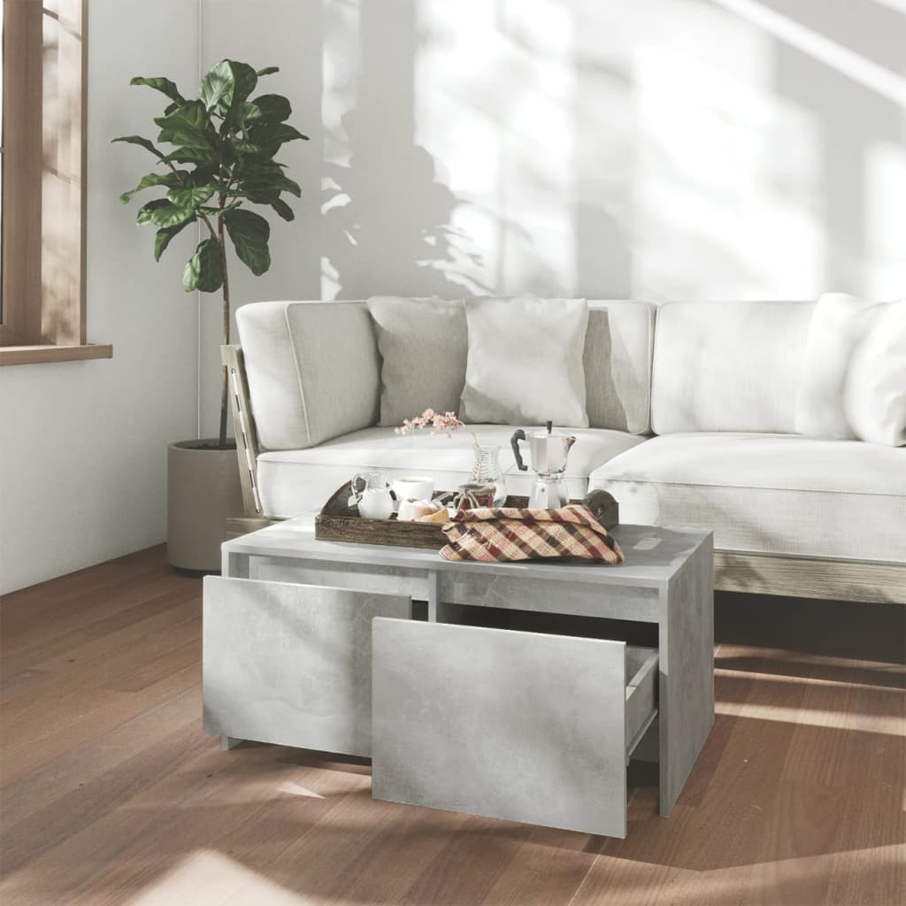 Coffee Table Concrete Grey 90x50x41,5 cm Engineered Wood