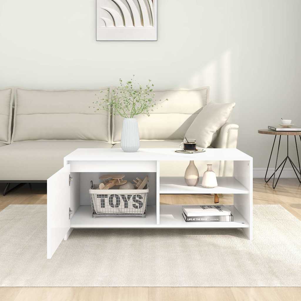 809827 vidaXL Coffee Table White 102x50x45 cm Engineered Wood