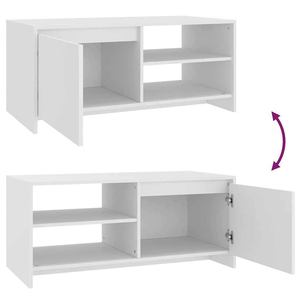 809827 vidaXL Coffee Table White 102x50x45 cm Engineered Wood