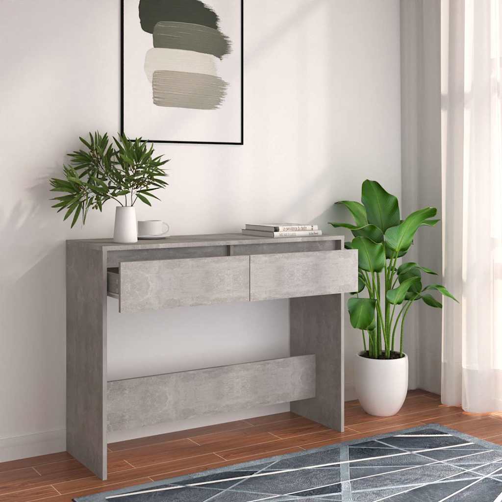 Console Table Concrete Grey 100x35x76,5 cm Engineered Wood