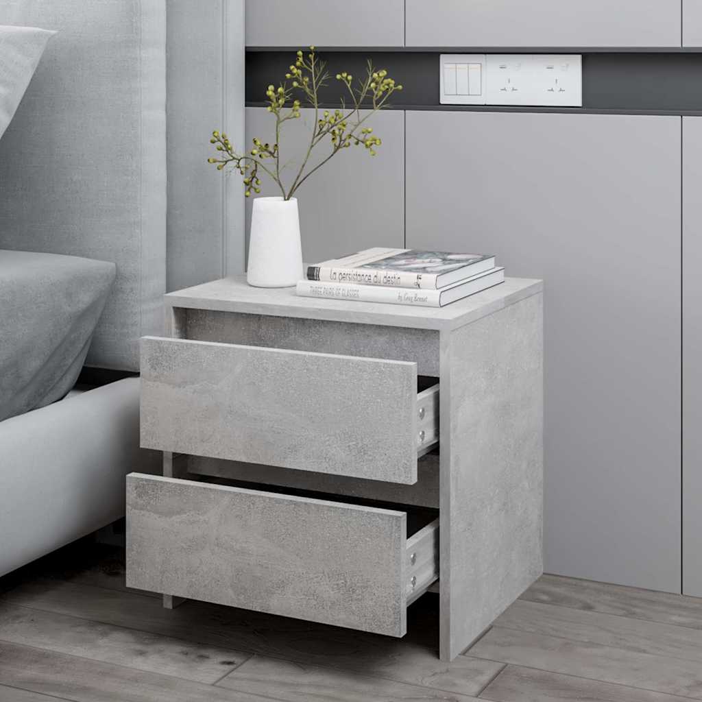Bedside Cabinet Concrete Grey 45x34,5x44,5 cm Engineered Wood