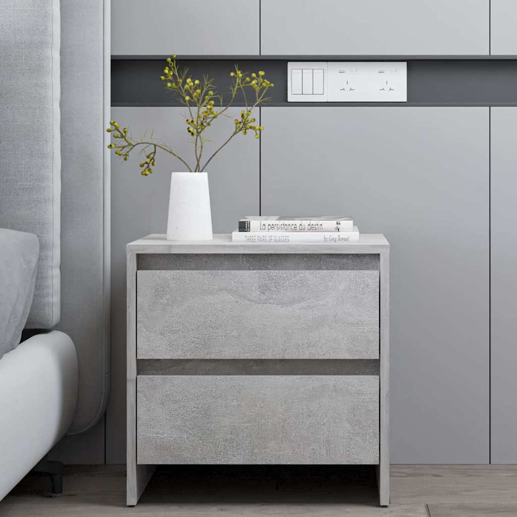 Bedside Cabinet Concrete Grey 45x34,5x44,5 cm Engineered Wood