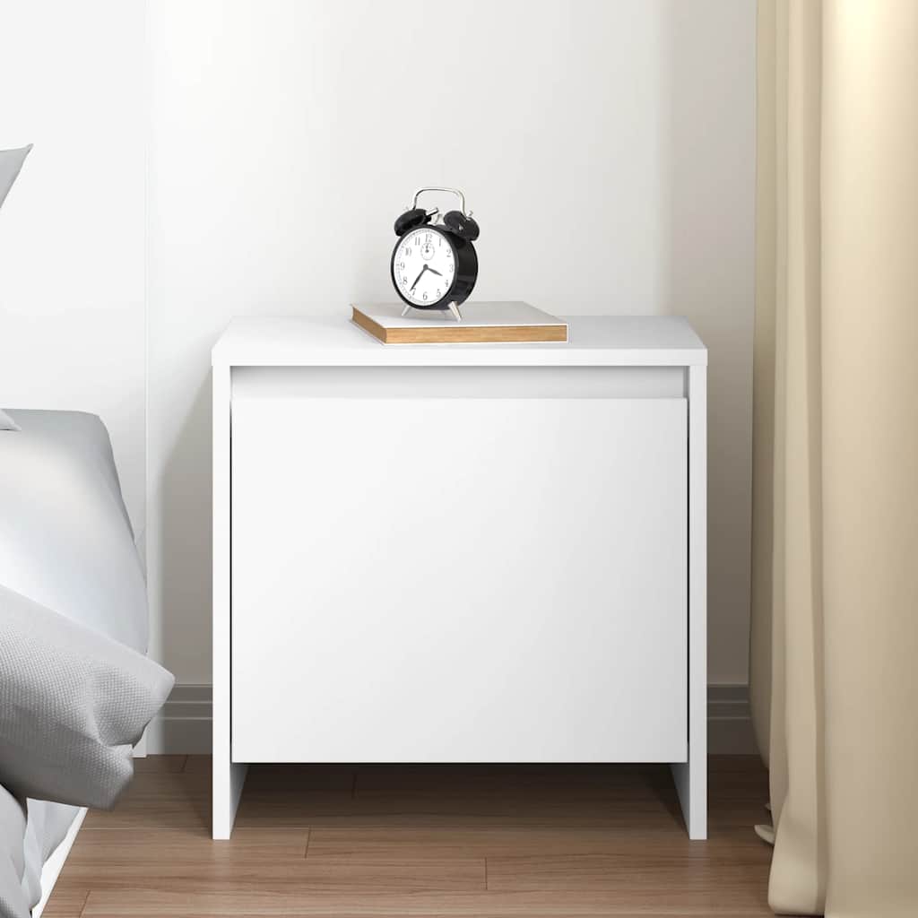 Bedside Cabinet White 45x34x44.5 cm Engineered Wood