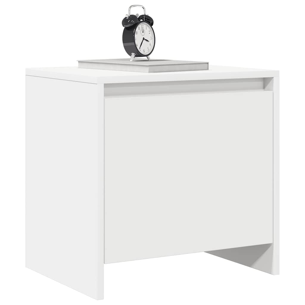 Bedside Cabinet White 45x34x44.5 cm Engineered Wood