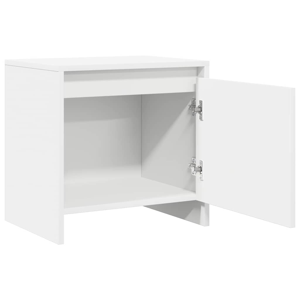 809863 vidaXL Bedside Cabinet White 45x34x44,5 cm Engineered Wood