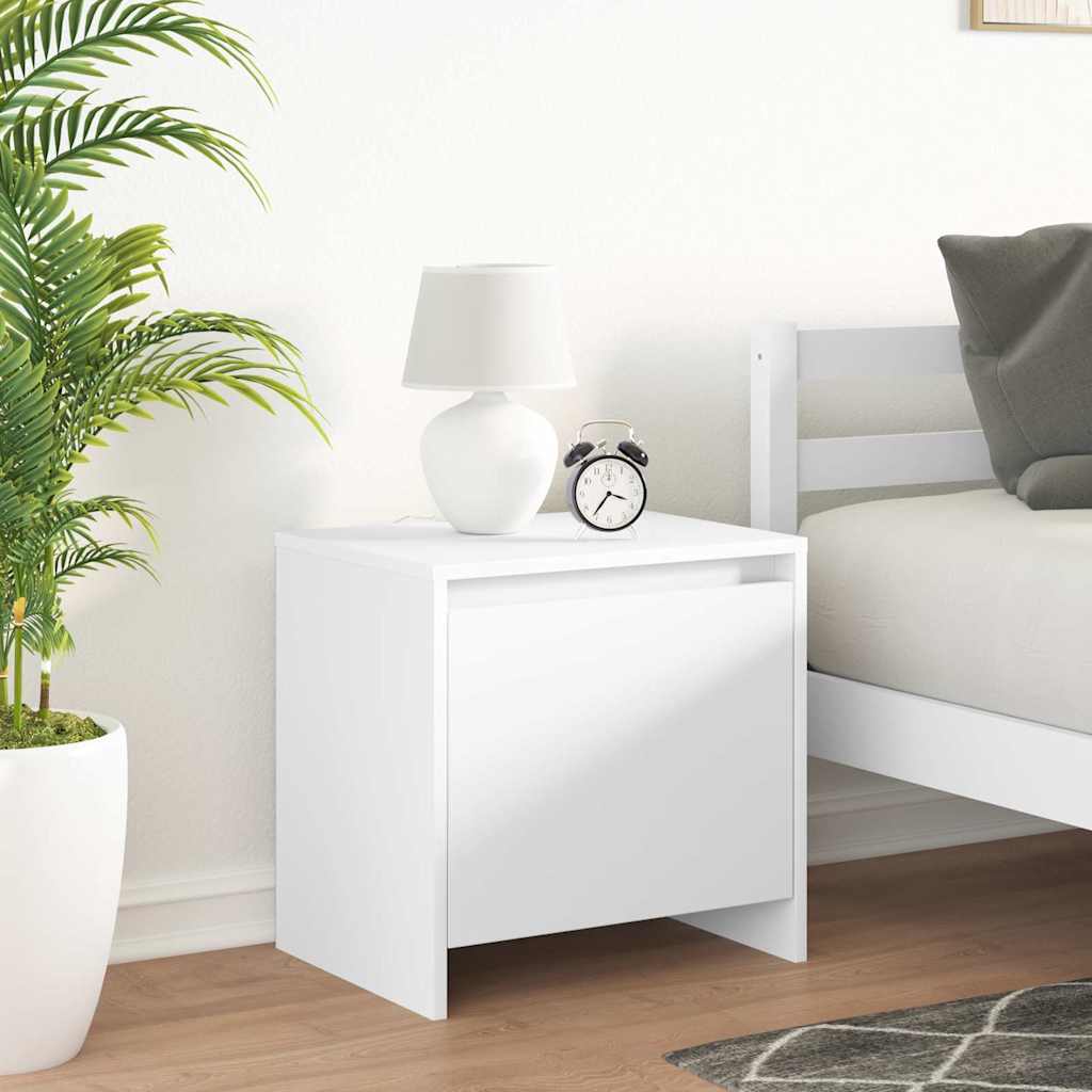 809863 vidaXL Bedside Cabinet White 45x34x44,5 cm Engineered Wood