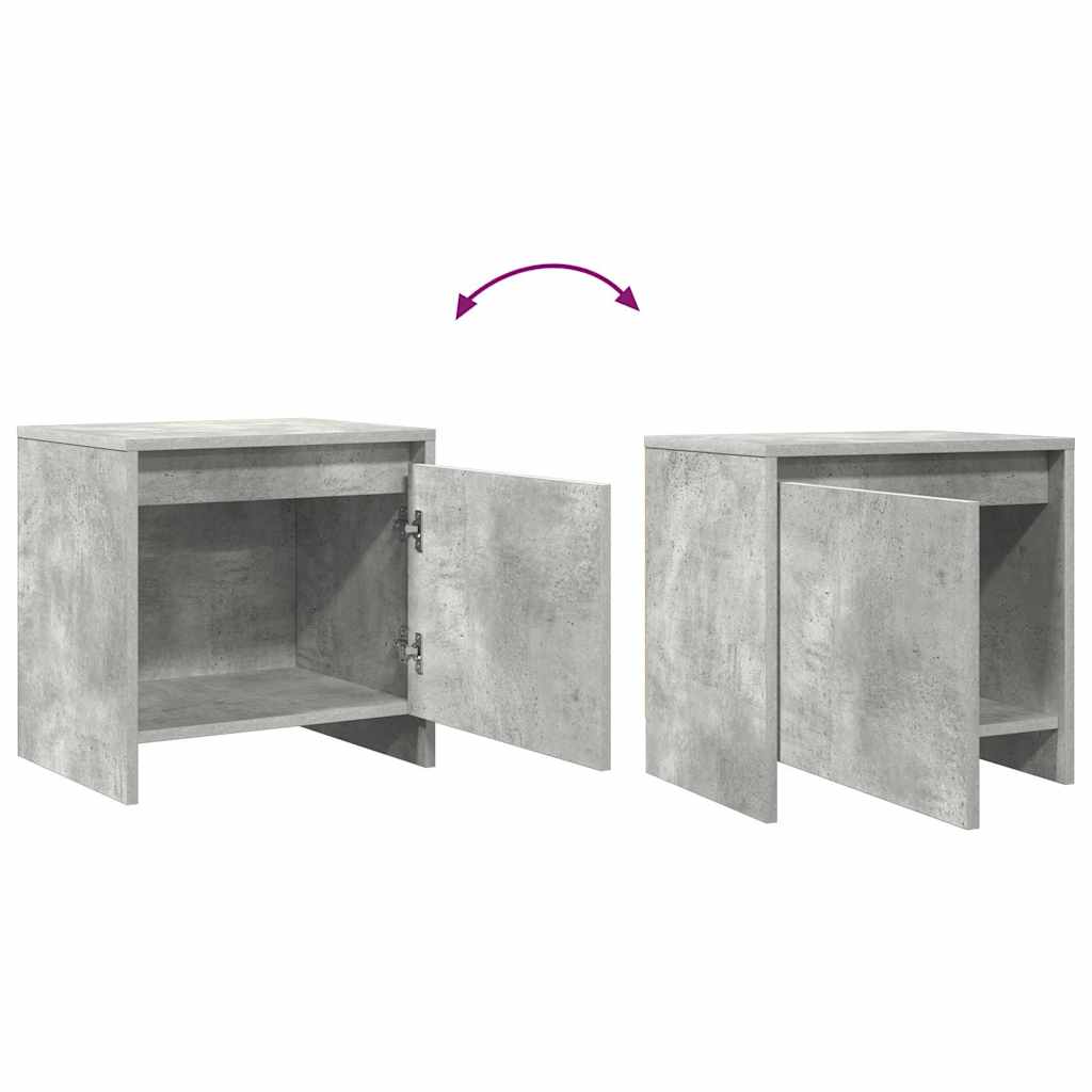 Bedside Cabinet Concrete Grey 45x34x44,5 cm Engineered Wood