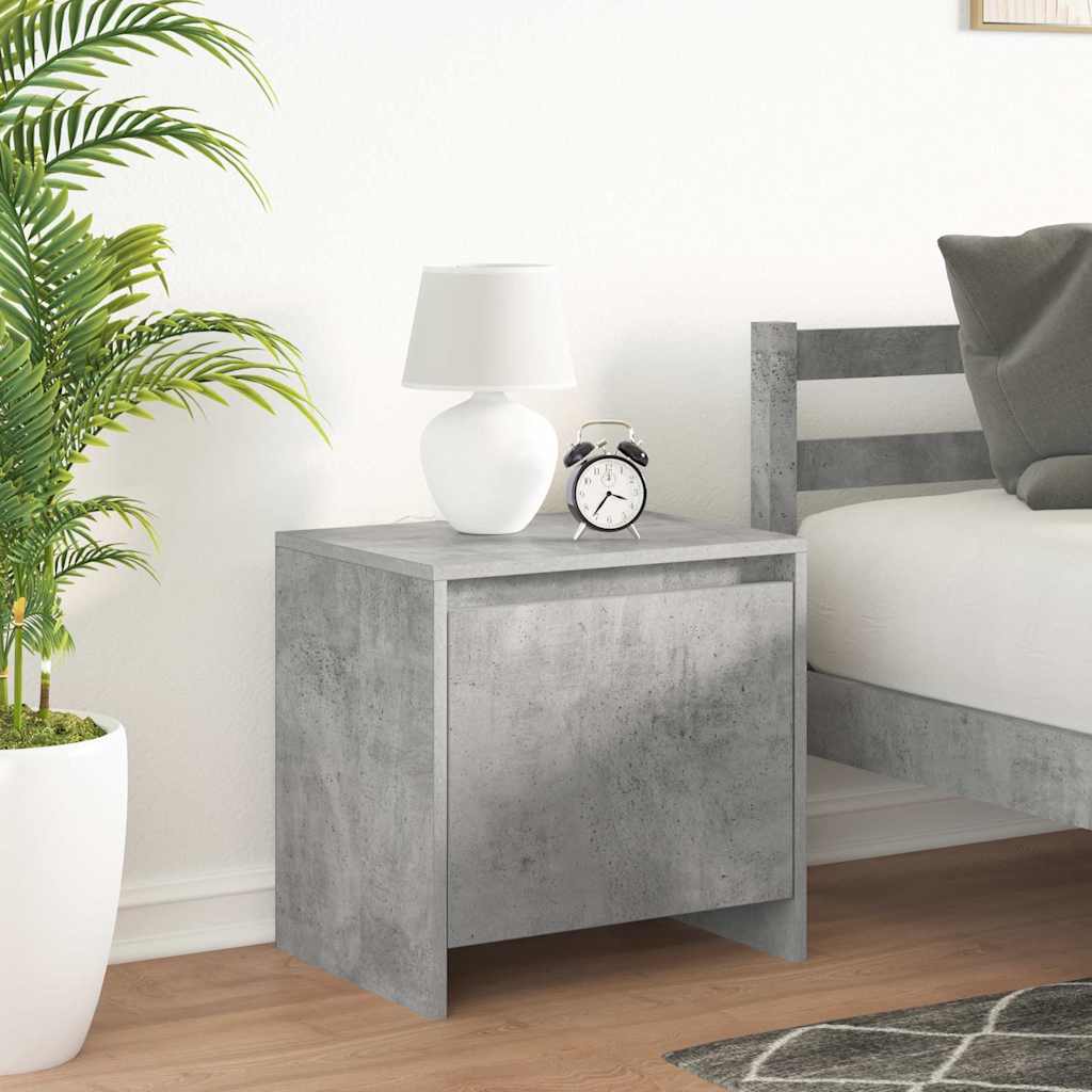 Bedside Cabinet Concrete Grey 45x34x44,5 cm Engineered Wood