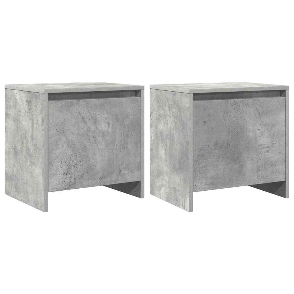 Bedside Cabinets 2 pcs Concrete Grey 45x34x44.5 cm
