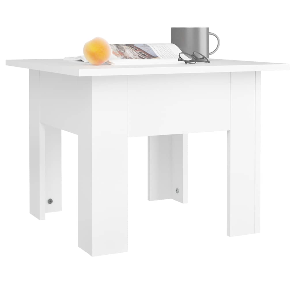 810235 vidaXL Coffee Table White 55x55x42 cm Engineered Wood