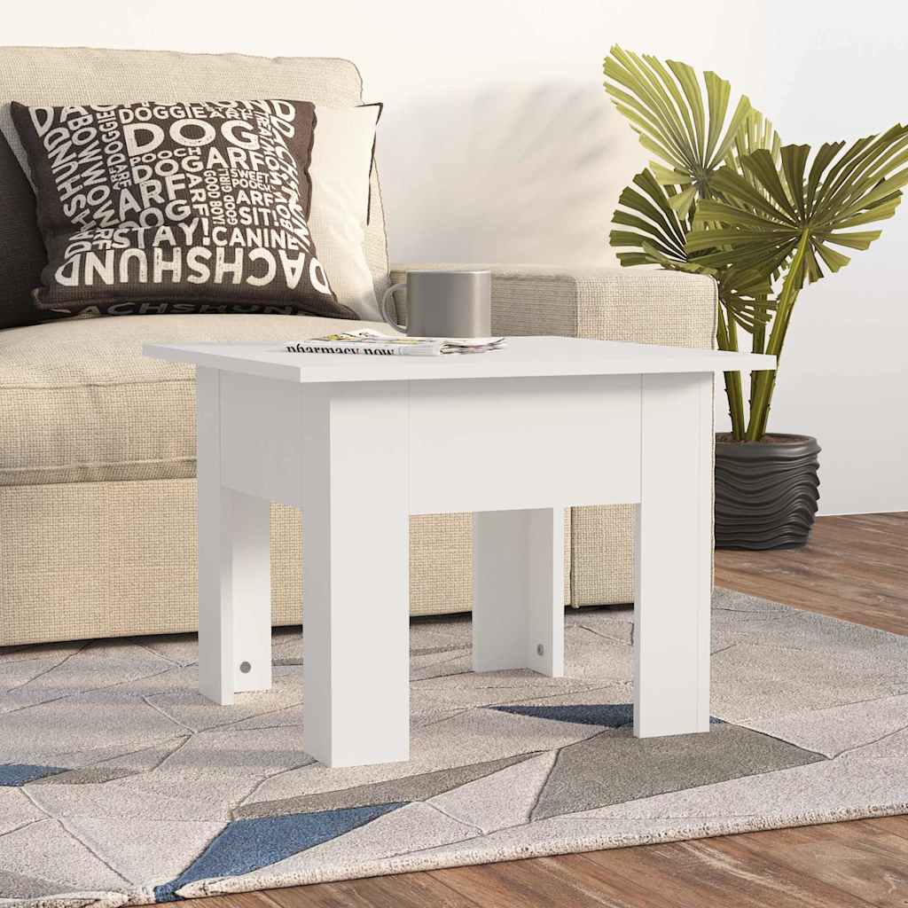 810235 vidaXL Coffee Table White 55x55x42 cm Engineered Wood
