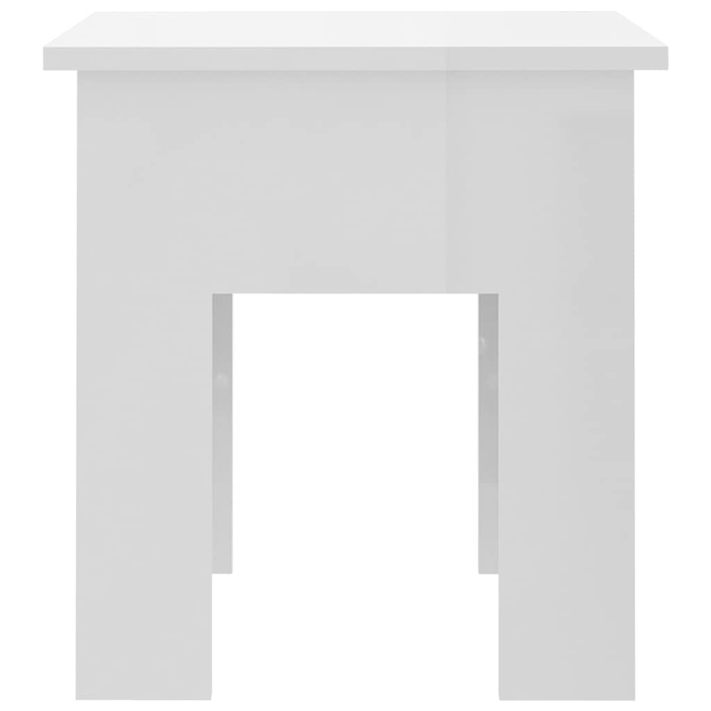 Coffee Table High Gloss White 40x40x42 cm Engineered Wood