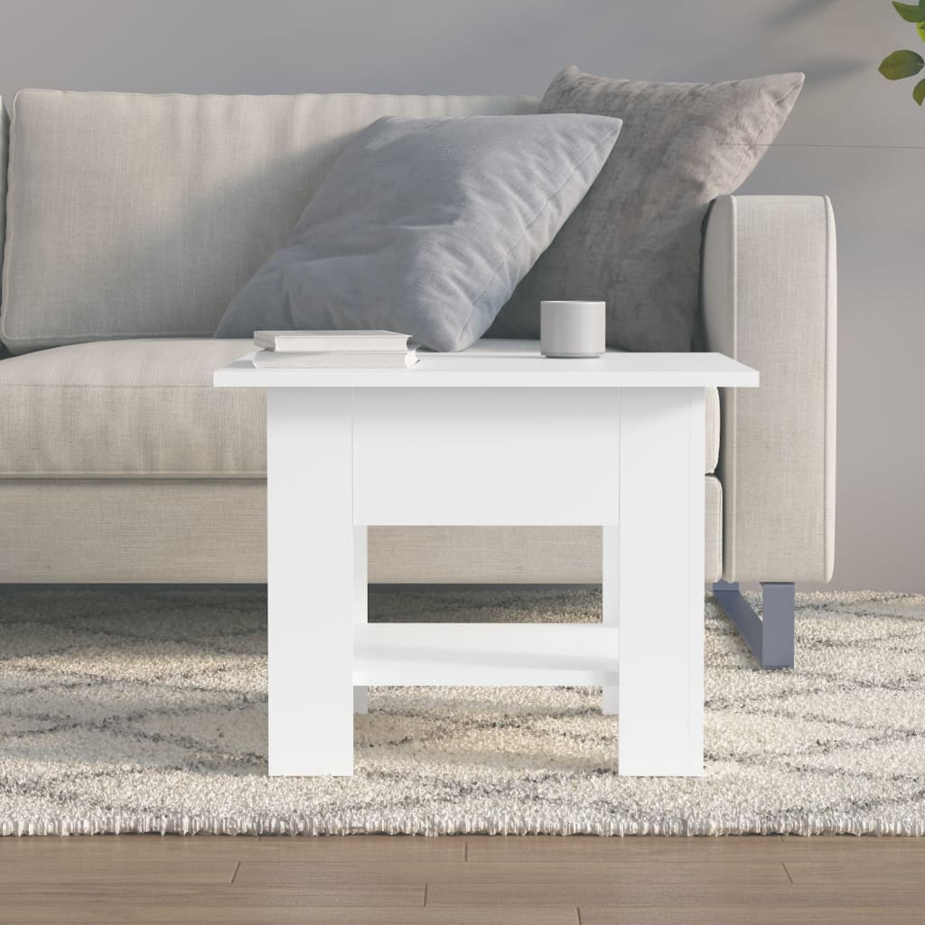 810262 vidaXL Coffee Table White 55x55x42 cm Engineered Wood
