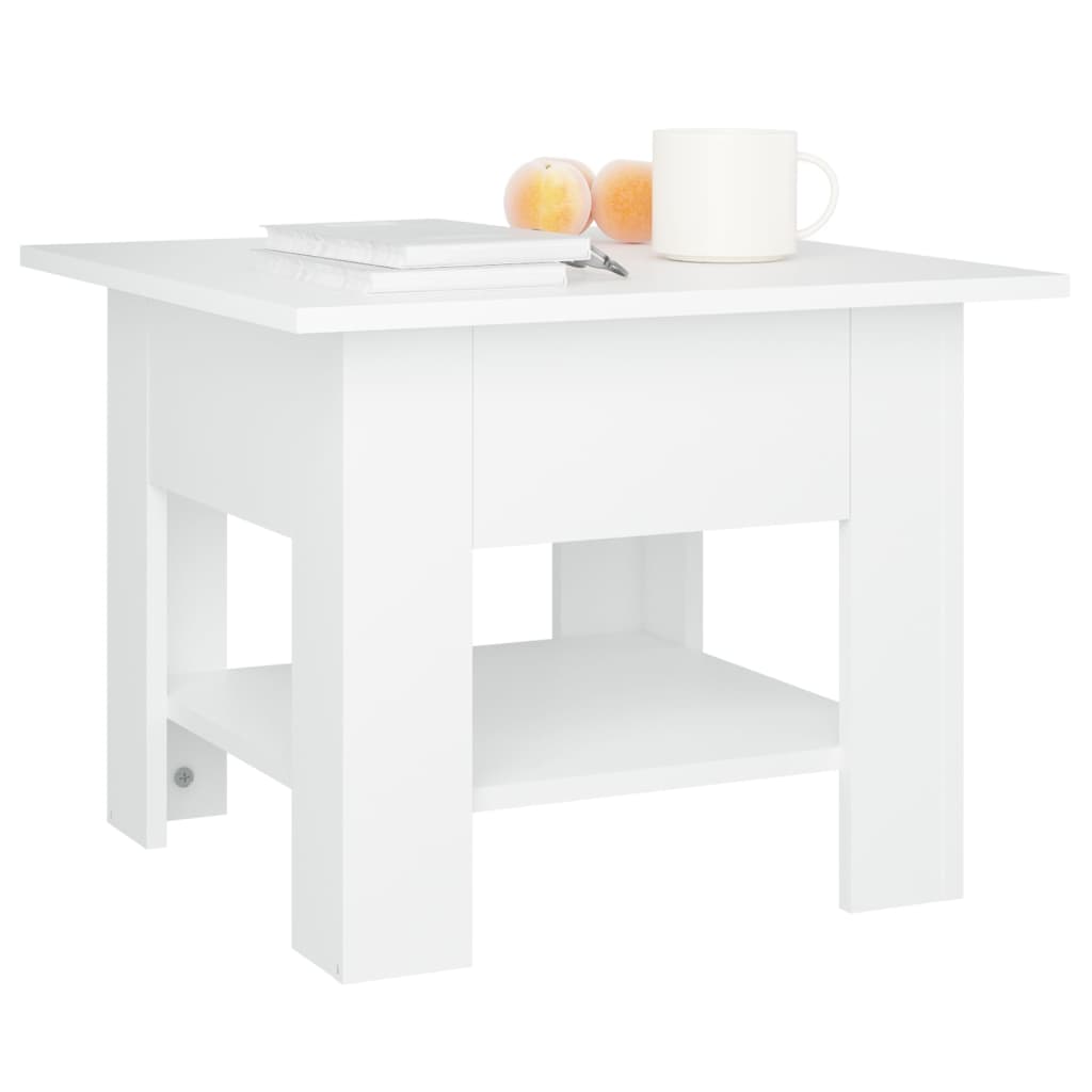 810262 vidaXL Coffee Table White 55x55x42 cm Engineered Wood