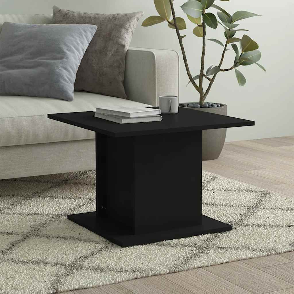 Coffee Table Black 55,5x55,5x40 cm Engineered Wood