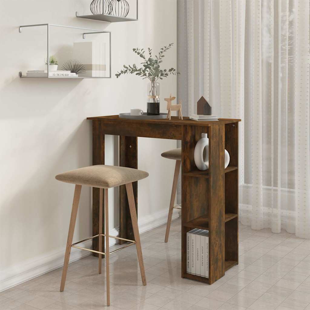 Bar Table with Shelf Smoked Oak 102x50x103,5 cm Engineered Wood