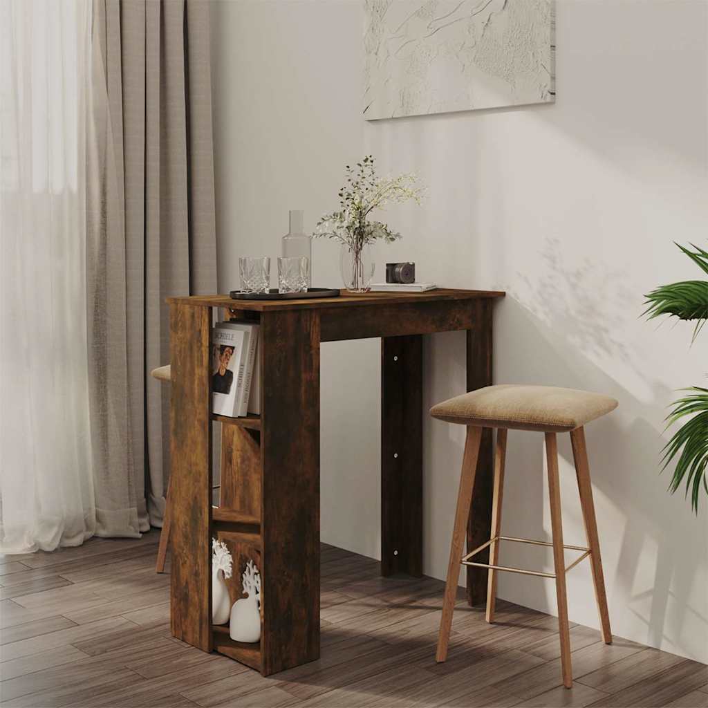 Bar Table with Shelf Smoked Oak 102x50x103,5 cm Engineered Wood