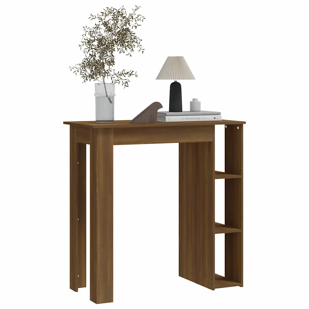 Bar Table with Shelf Brown Oak 102x50x103,5 cm Engineered Wood