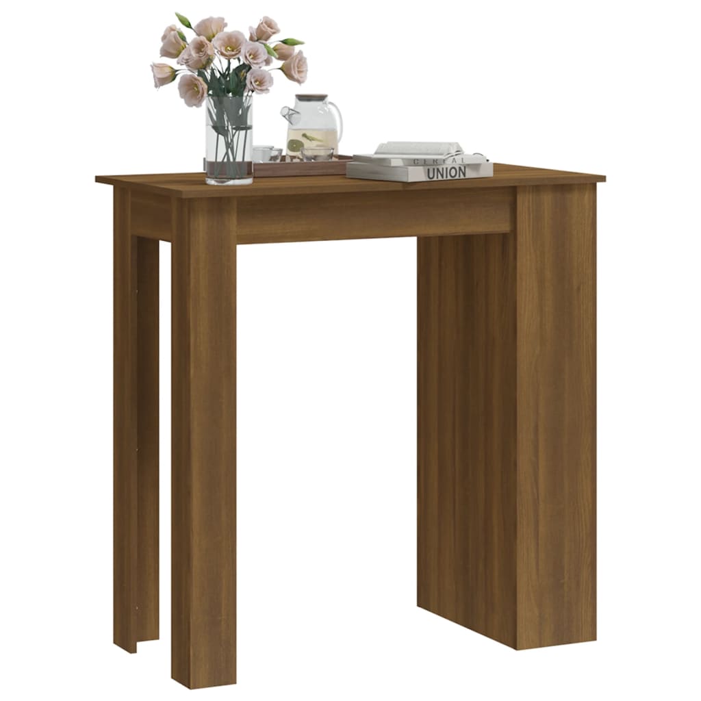 vidaXL Bar Table with Storage Rack Brown Oak 102x50x103.5 cm Engineered Wood